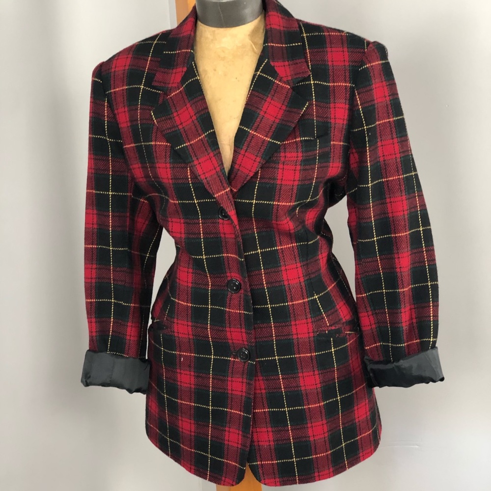 VINTAGE PLAID BOYFRIEND BLAZER